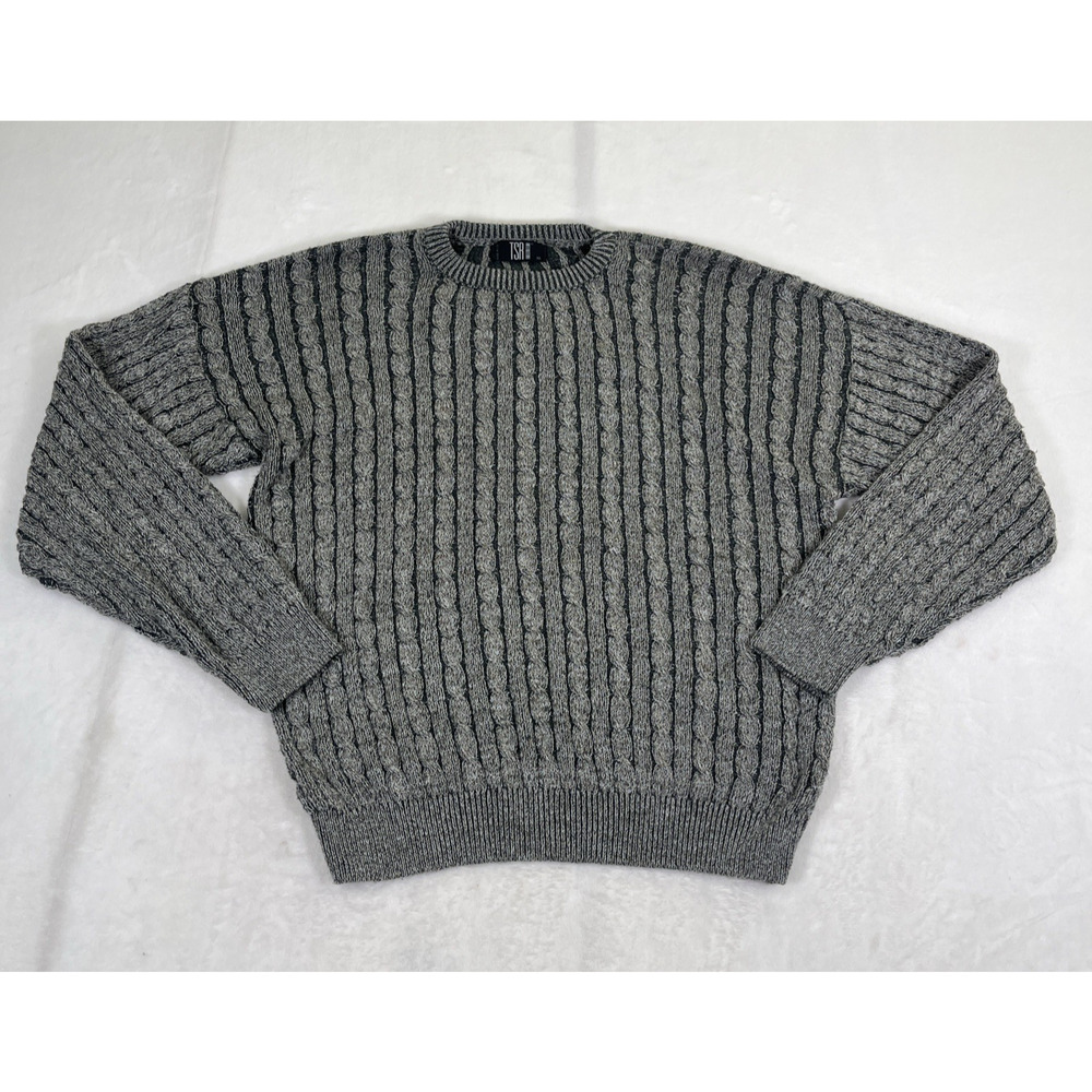 Vintage 90s TSR Sweater Mens XL Fisherman Grandpa Chunky Knit Cosby USA Green